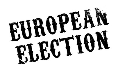 European Election rubber stamp. Grunge design with dust scratches. Effects can be easily removed for a clean, crisp look. Color is easily changed.