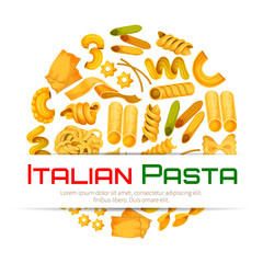 Obraz premium Italian pasta vector poster or menu