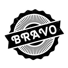 Bravo rubber stamp. Grunge design with dust scratches. Effects can be easily removed for a clean, crisp look. Color is easily changed.