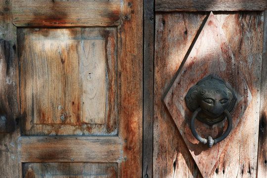 Old wood wall with window for background and textures.