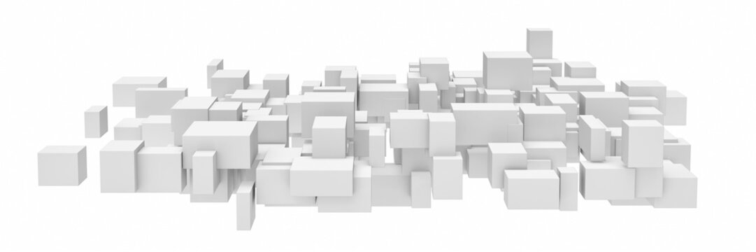 Rendering of white square and rectangle blocks © gearstd