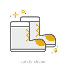 Thin line icons, Safety shoes