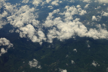 blue sky clouds,Blue sky with clouds.Bird eye view.