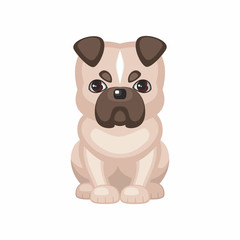 Vector image of a cute purebred dogs in cartoon style.
