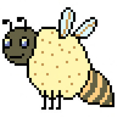 illustration design pixel art bee