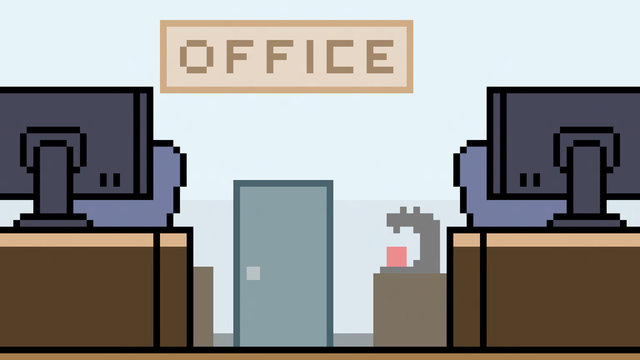 pixel art office