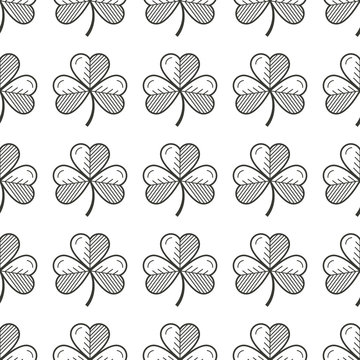 Shamrock Outline Seamless Template