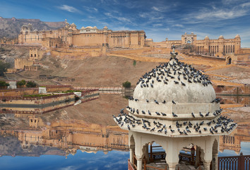 Fototapeta premium Amer Fort is located in Amer, Rajasthan, India.