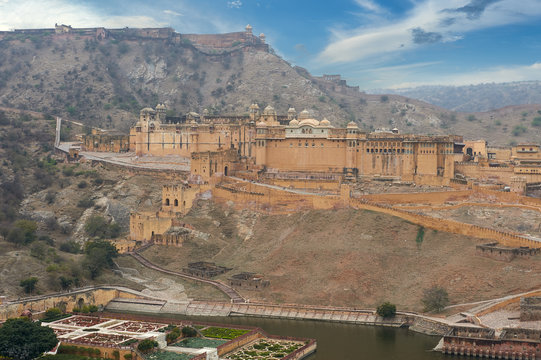 Amer Fort  is located in Amer, Rajasthan, India.