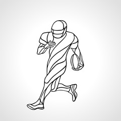 Fototapeta premium Abstract american football player