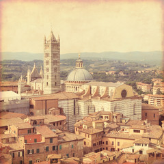 Fototapeta premium Old style photo of Siena in Tuscany.