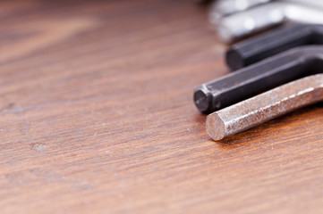 Hex keys on the table
