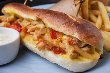 sandwich with fish and tomato