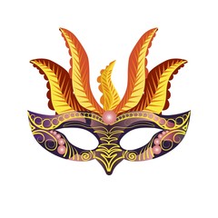 Carnival or celebration masks vector icons