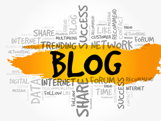 Blog word cloud, technology business concept background