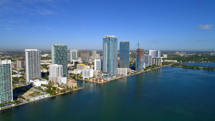 Aerial drone photo of edgewater Miami Florida USA
