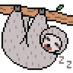 Fototapeta premium pixel art sloth