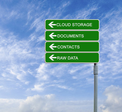Road sign to cload storage