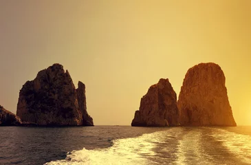 Gordijnen Faraglioni Cliffs in island Capri - Italy, Europe © vencav