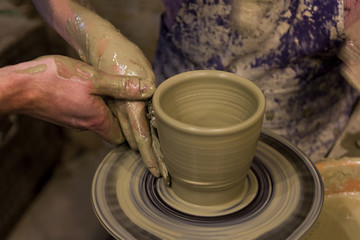 Fototapeta na wymiar Person Creation Pottery Handcraft