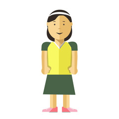 Woman or young girl vector flat illustration