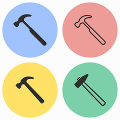 Hammer icon set.