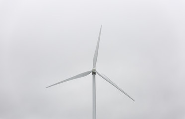 Wind Power Station with Gray Sky