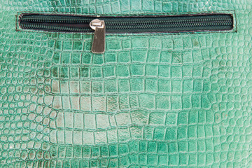 Crocodile leather texture with zipper.