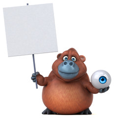 Fun orangoutan - 3D Illustration