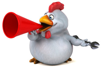 Fun chicken - 3D Illustration