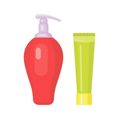 Set of cosmetic tubes isolated vector.