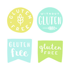 Set of gluten free badges. Can be used for packaging design