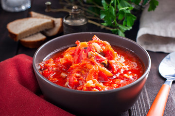 Chakhokhbili - chicken stewed with tomatoes and onions. Georgian national dish