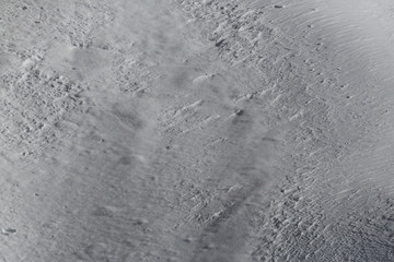 Structured snow surface in the mountains