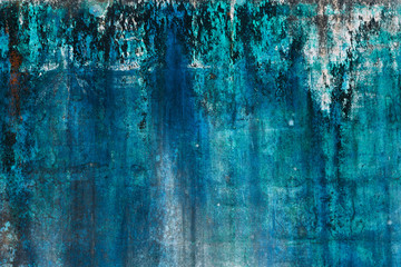 grunge wall background vintage style , green and blue colors .