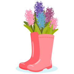Vector illustration with flower pot