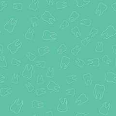 Seamless background. For the dental office. The outline of white teeth. Vector.
