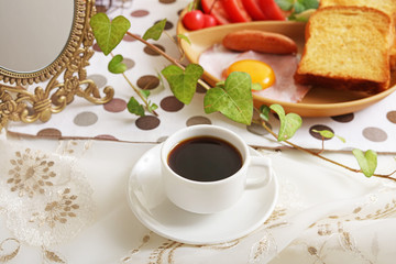 おいしそうなパンとコーヒー
