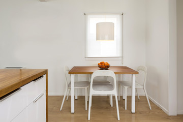 Modern Breakfast nook with wooden table
