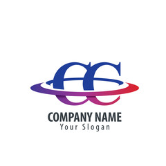 Initial Letter CC With Overlapping Swoosh Circle