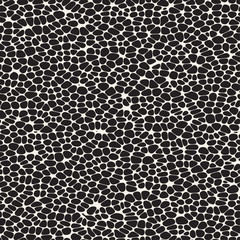 Organic Irregular Rounded Jumble Shapes. Vector Seamless Black and White Pattern