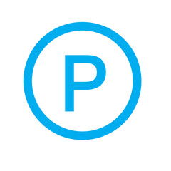 parking icon on white background. parking sign.
