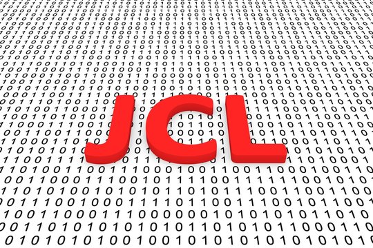 jcl in the form of binary code, 3D illustration