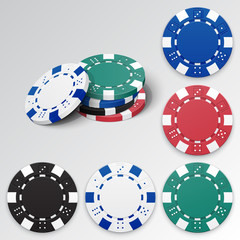 Set of casino chips