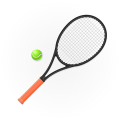 Racket and ball for playing tennis
