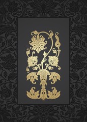 Naklejka premium wedding card design, paisley floral pattern , royal India
