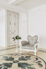 Luxurious vintage interior with fireplace in the aristocratic style