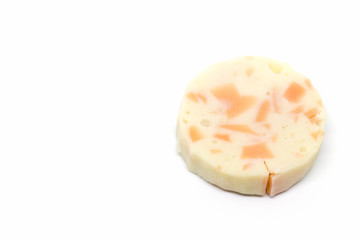 Vietnamese Pork Sausage sliced isolated on white background