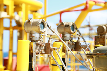 Pressure transmitter in oil and gas process, Send signal to controller and reading pressure in the system, Electronic transducer and sent data from production process to Processor Logic Controller.