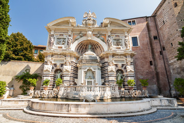 The Organ Fountain in garden of Villa d`Este, Tivoli near Roma, Lazio region, Italy.